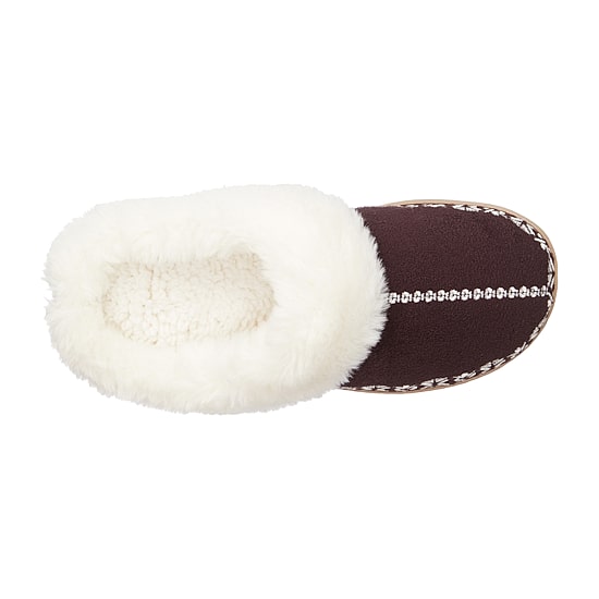 Isotoner Clara Emroidered Microsuede Hoodback Womens Memory Foam Clog Slippers