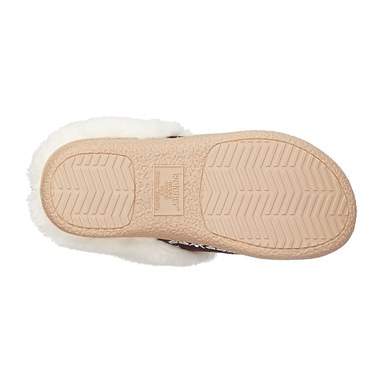 Isotoner Clara Emroidered Microsuede Hoodback Womens Memory Foam Clog Slippers