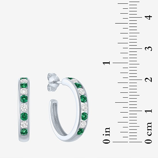 Gemstone Sterling Silver 20mm Hoop Earrings