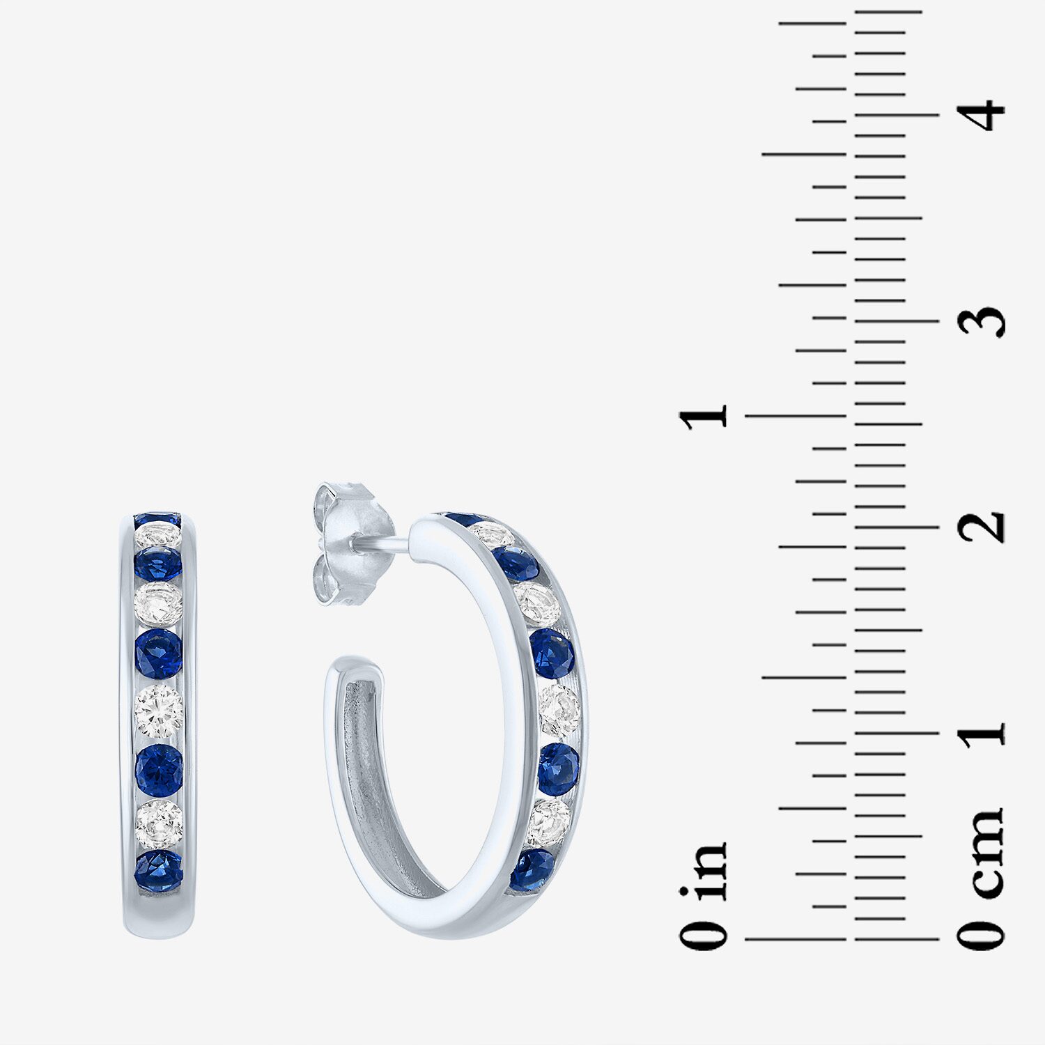 Gemstone Sterling Silver 20mm Hoop Earrings