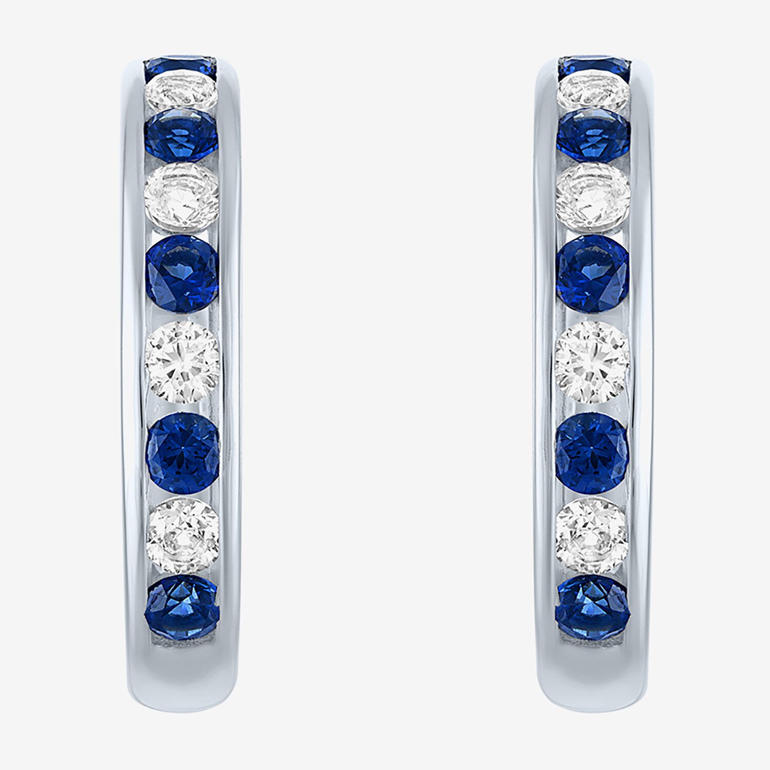 Gemstone Sterling Silver 20mm Hoop Earrings