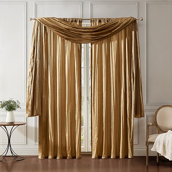 Threadmade Athena Rod Pocket Light-Filtering Set of 2 Curtain Panel