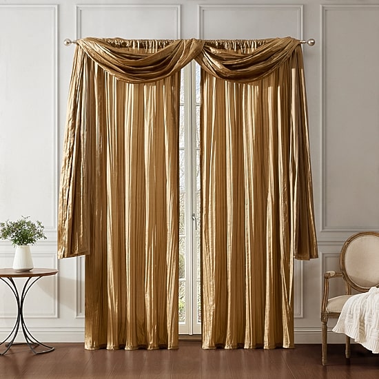 Threadmade Athena Rod Pocket Light-Filtering Set of 2 Curtain Panel