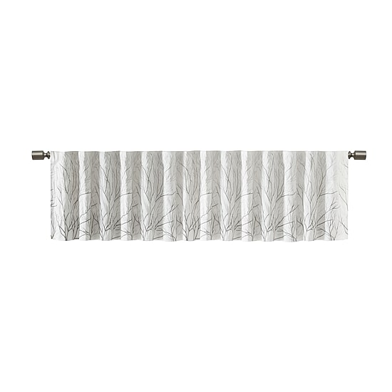 Madison Park Eliza Embroidery Faux Silk 50"W X 18"L Rod Pocket Tailored Valance
