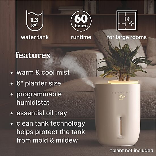 HoMedics Top-Fill Warm + Cool With Planter Humidifier