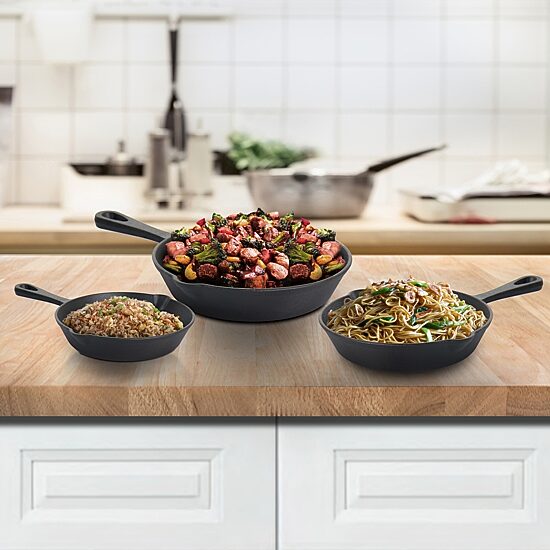 MegaChef Cast Iron 3-pc. Cookware Set
