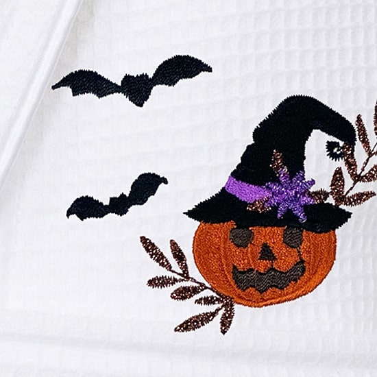 Linum Home Textiles Halloween Waffle Terry Bathrobe Unisex Adult Long Length Long Sleeve Robe