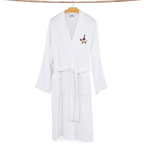 Linum Home Textiles Halloween Smyrna Bathrobe Unisex Adult Long Sleeve Long Length Robe