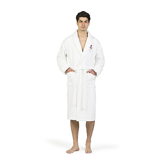 Linum Home Textiles Embroidered Snowman Waffle Terry Bathrobe Unisex Adult Long Length Long Sleeve Robe