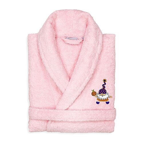 Linum Home Textiles Halloween Terry Bathrobe Unisex Adult Long Length Long Sleeve Robe, Small-medium, Pink