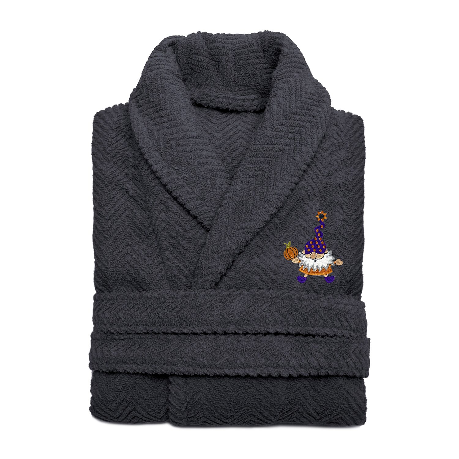 Linum Home Textiles Halloween Herringbone Bathrobe Unisex Adult Long Sleeve Length Robe