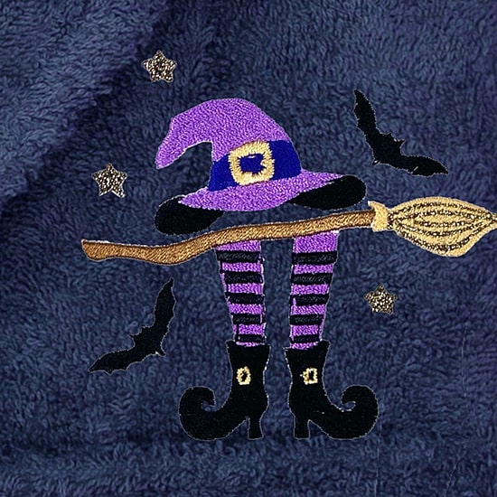 Linum Home Textiles Halloween Terry Bathrobe Unisex Adult Long Length Long Sleeve Robe