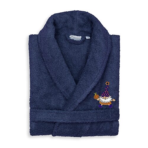 Linum Home Textiles Halloween Terry Bathrobe Unisex Adult Long Length Long Sleeve Robe, Large-x-large, Blue