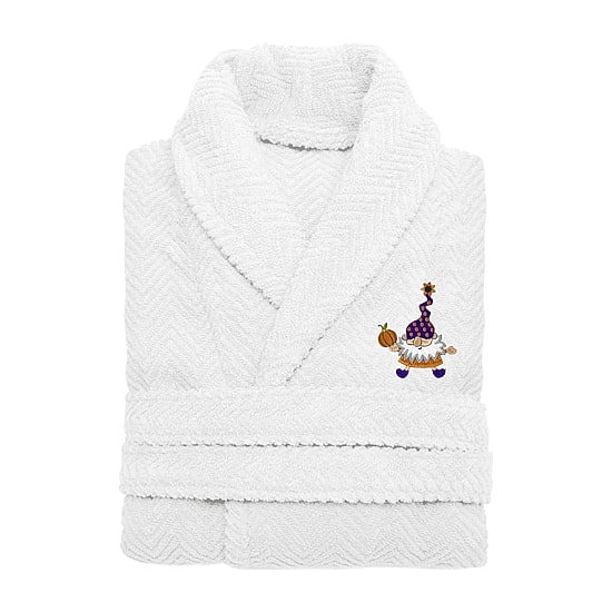Linum Home Textiles Halloween Herringbone Bathrobe Unisex Adult Long Length Long Sleeve Robe
