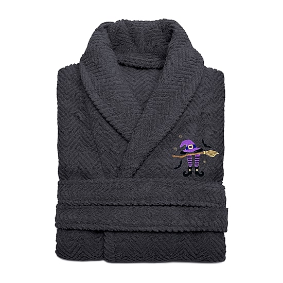 Linum Home Textiles Halloween Herringbone Bathrobe Unisex Adult Long Length Long Sleeve Robe