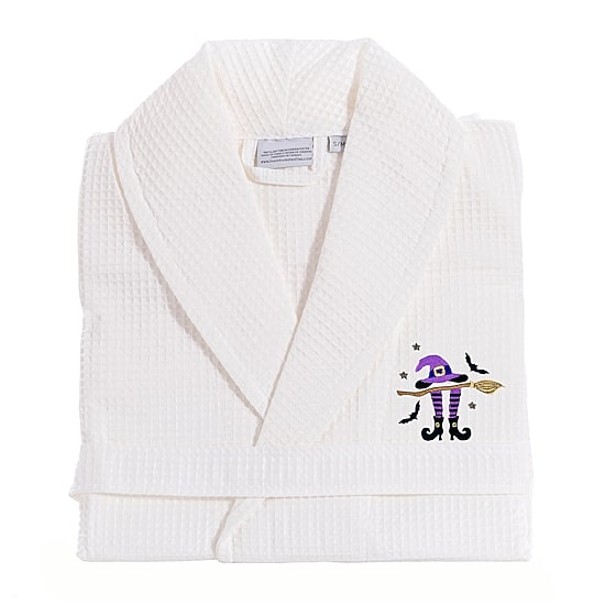 Linum Home Textiles Halloween Waffle Weave Bathrobe Unisex Adult Long Length Long Sleeve Robe