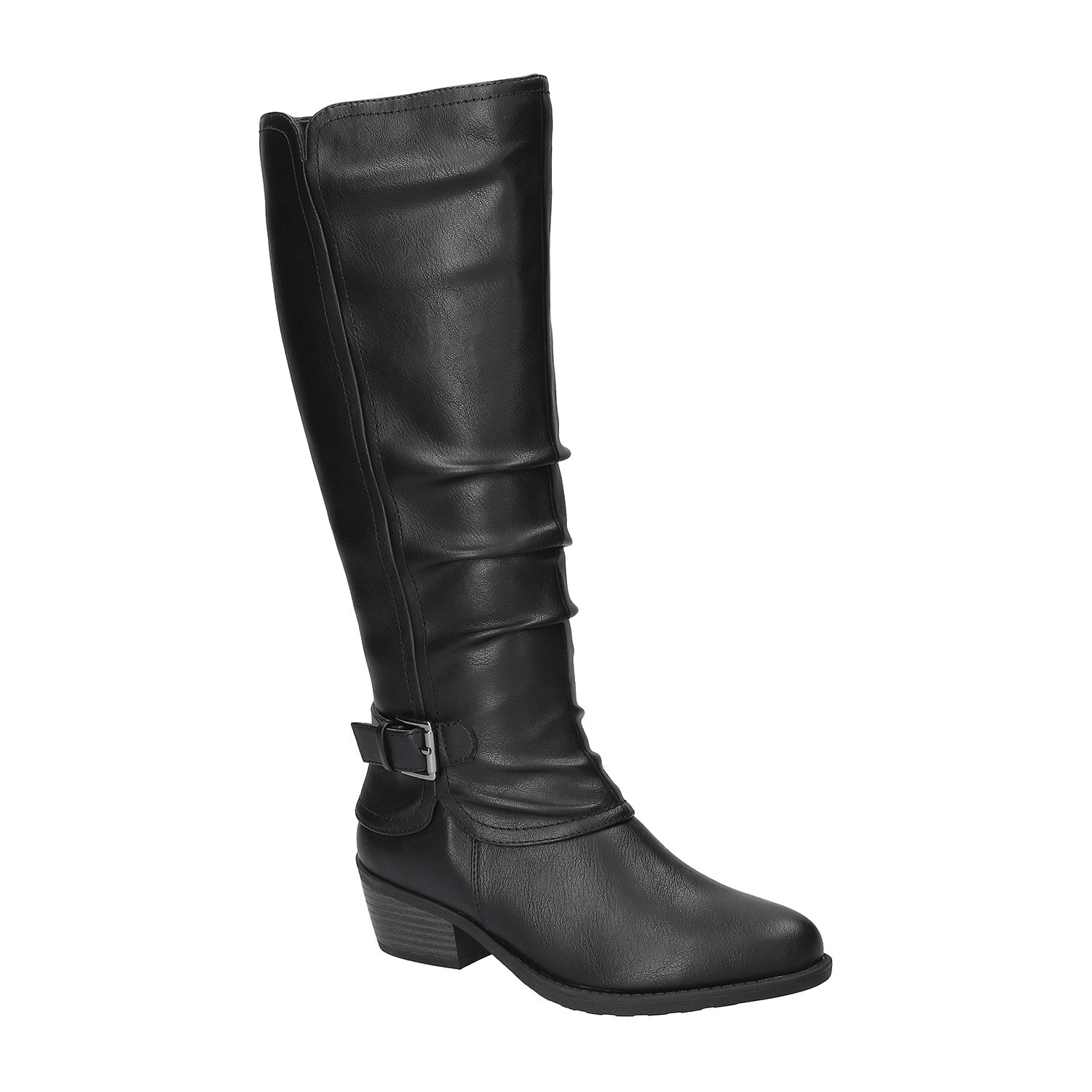 Easy Street Womens Tenille Plus Wide Calf Stacked Heel Riding Boots