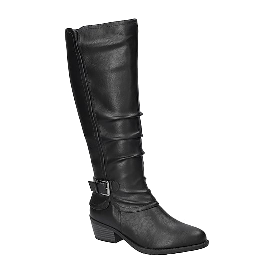 Easy Street Womens Tenille Plus Wide Calf Stacked Heel Riding Boots