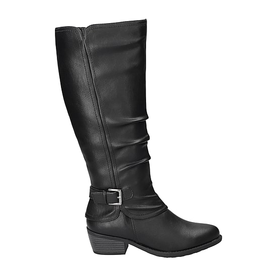 Easy Street Womens Tenille Plus Wide Calf Stacked Heel Riding Boots