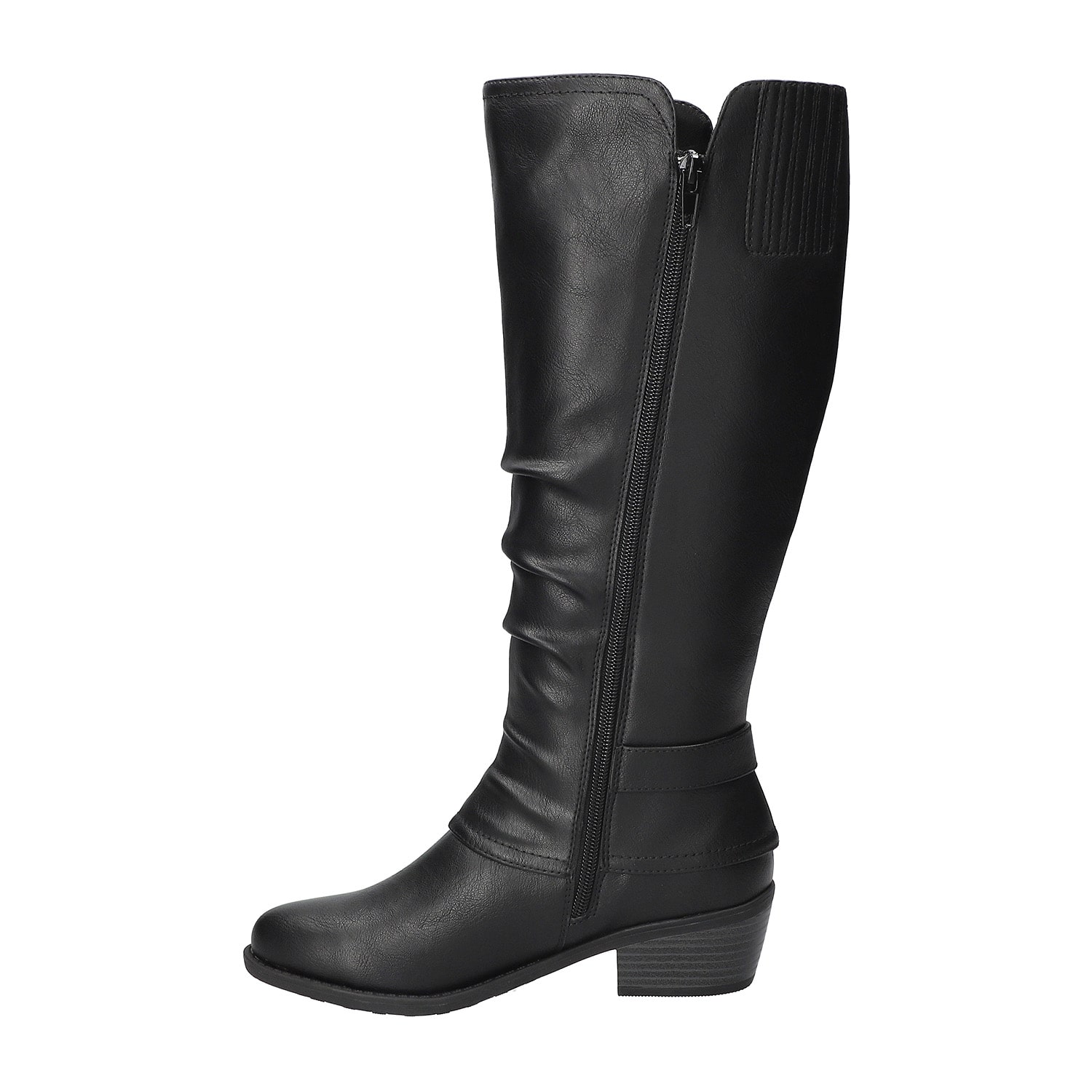Easy Street Womens Tenille Plus Wide Calf Stacked Heel Riding Boots