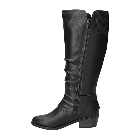 Easy Street Womens Tenille Plus Wide Calf Stacked Heel Riding Boots
