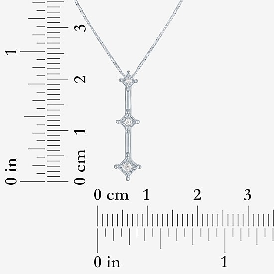 Womens Genuine White Diamond Accent 10K White or Yellow Gold Pendant Necklace