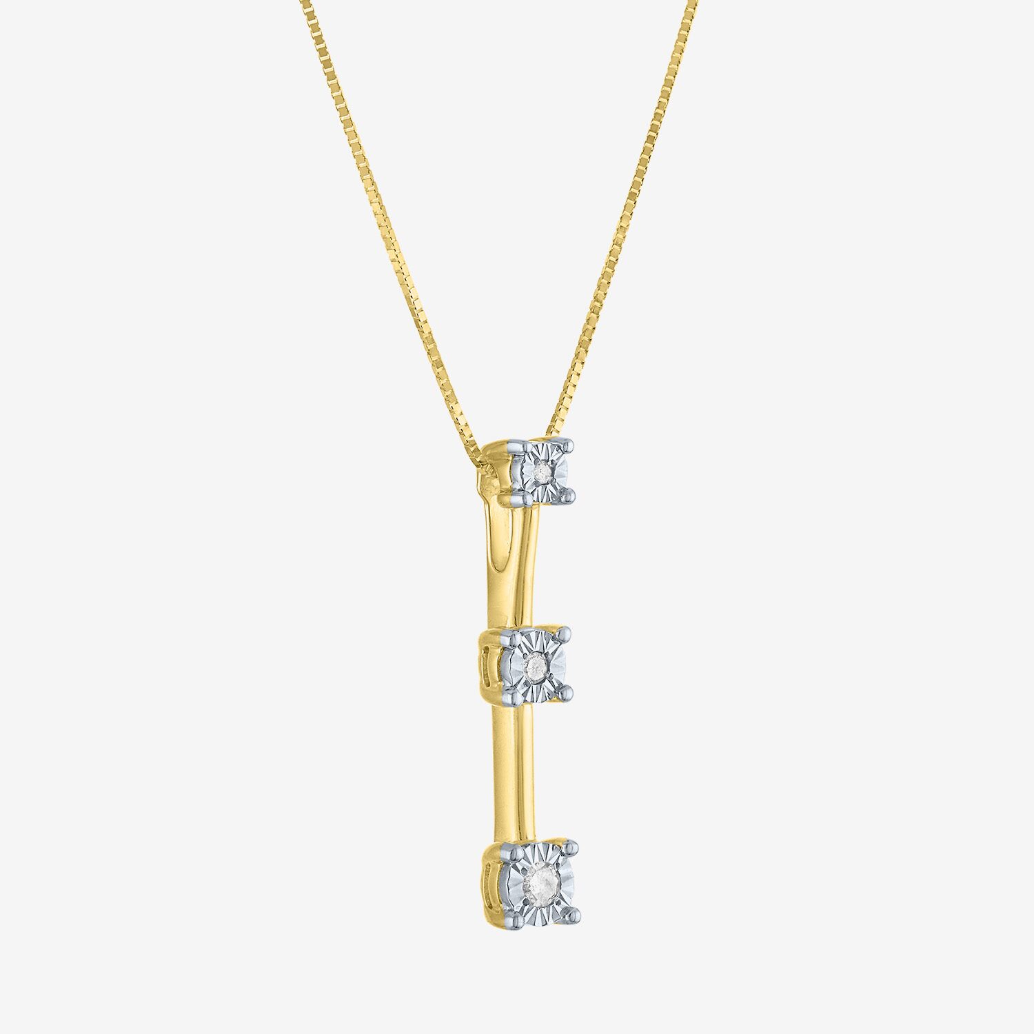 Womens Genuine White Diamond Accent 10K or Yellow Gold Pendant Necklace