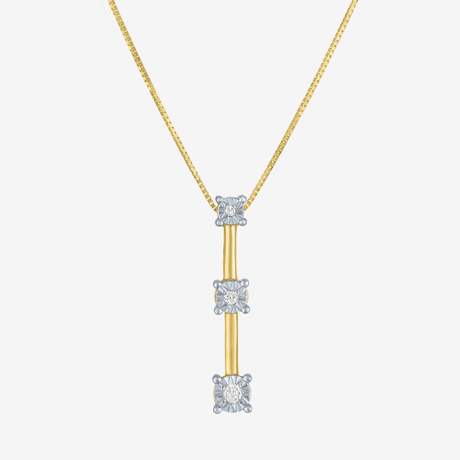 Diamond Accent G-H / Si2-I1 Womens Lab Grown White 10K Gold 18 Inch Pendant Necklace