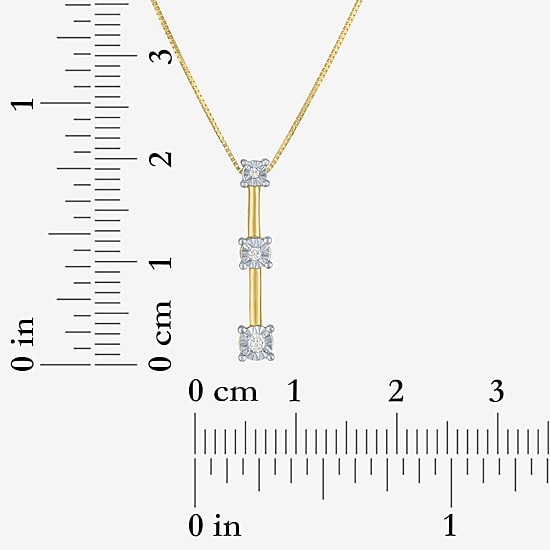 Diamond Accent G-H / Si2-I1 Womens Diamond Accent Lab Grown White Diamond Accent 10K Gold 18 Inch Pendant Necklace