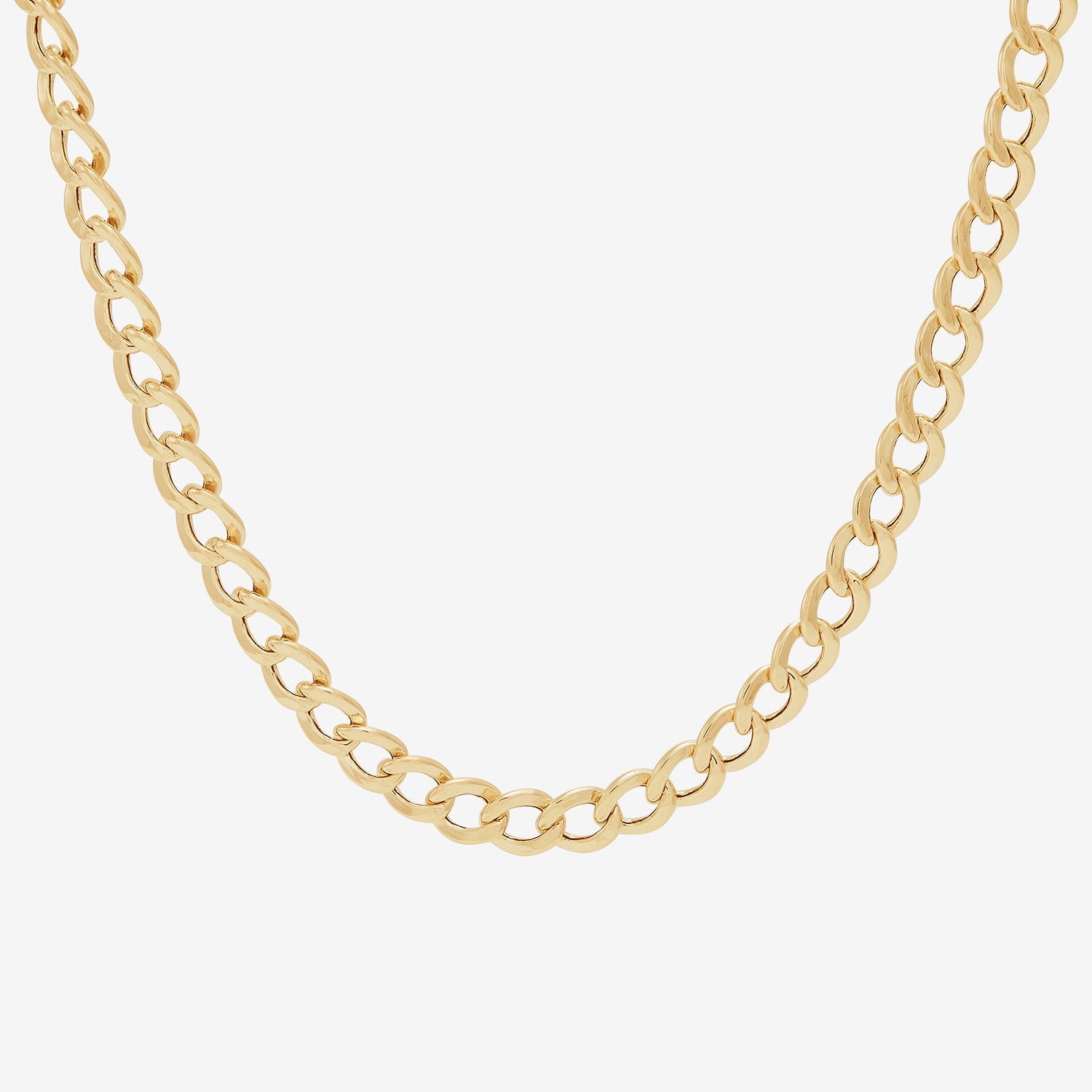 Bonded Brilliance Womens 14K Gold Bonded With Sterling Silver 20 Inch Cuban Chain Necklace