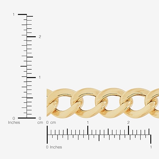 Bonded Brilliance Womens 14K Gold Bonded With Sterling Silver 20 Inch Cuban Chain Necklace