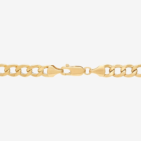 Bonded Brilliance Womens 14K Gold Bonded With Sterling Silver 20 Inch Cuban Chain Necklace