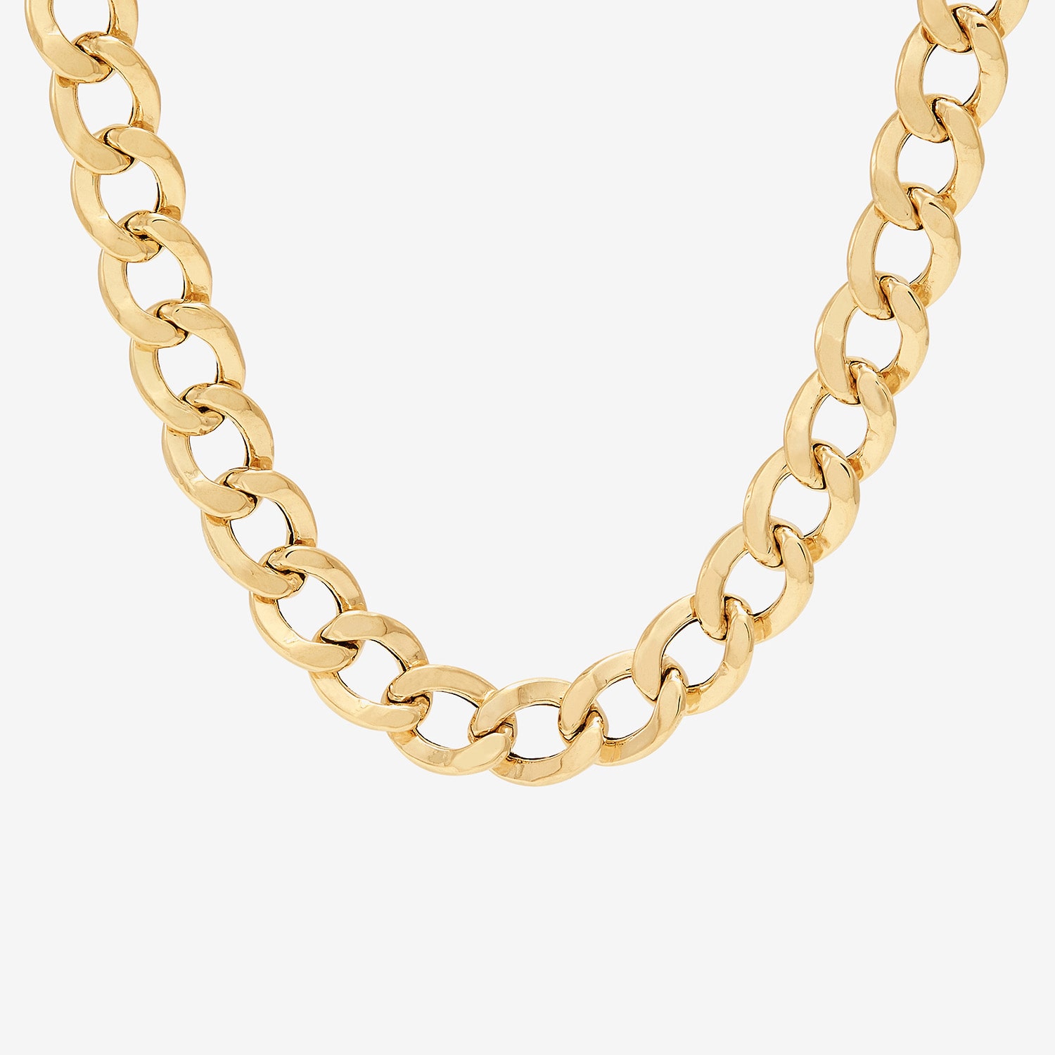 Bonded Brilliance Womens 14K Gold Bonded With Sterling Silver 20 Inch Cuban Chain Necklace