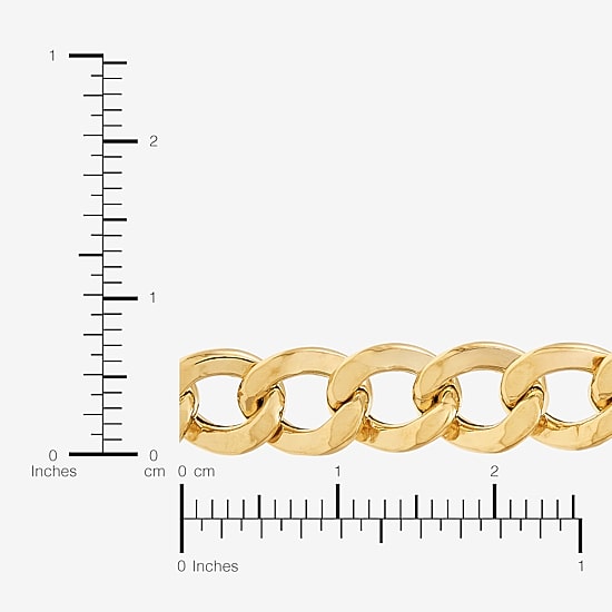 Bonded Brilliance Womens 14K Gold Bonded With Sterling Silver 20 Inch Cuban Chain Necklace