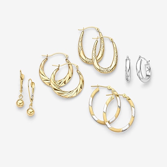 Womens 14K Gold 15.8mm Round Hoop Earrings