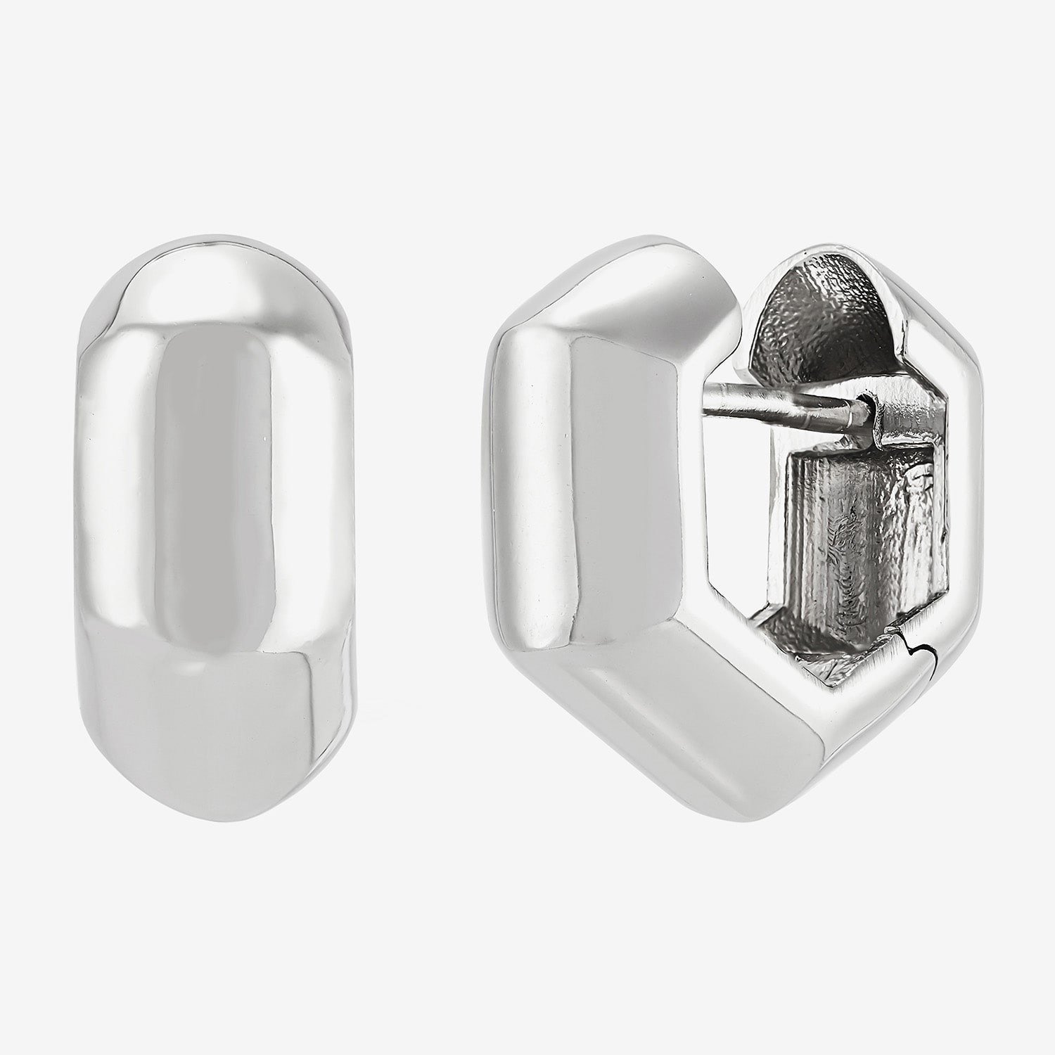 Silver Addiction Womens Sterling Silver 13mm Hoop Earrings