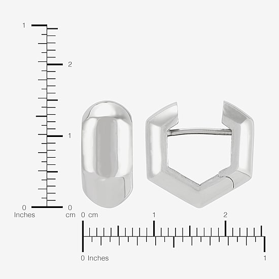 Silver Addiction Womens Sterling Silver 13mm Hoop Earrings