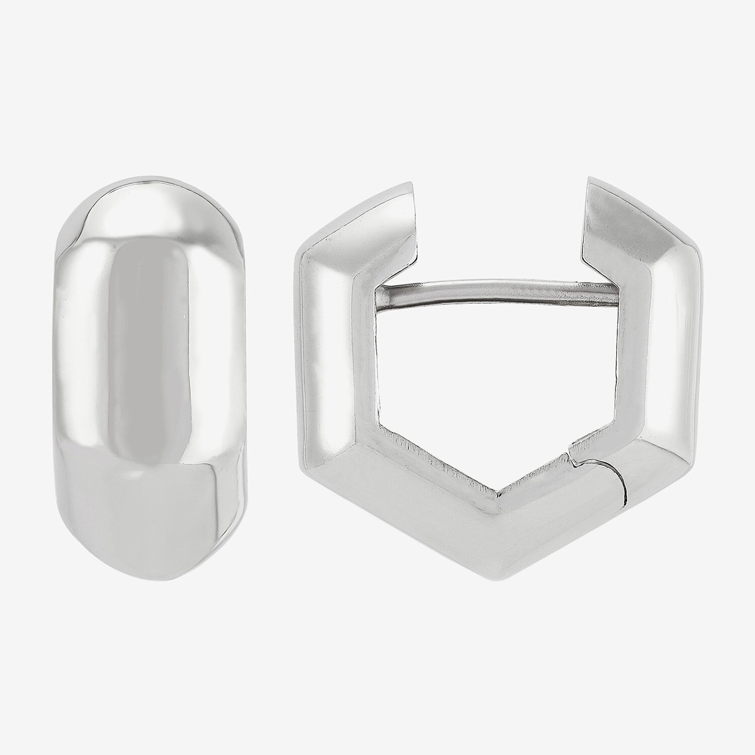 Silver Addiction Womens Sterling Silver 13mm Hoop Earrings