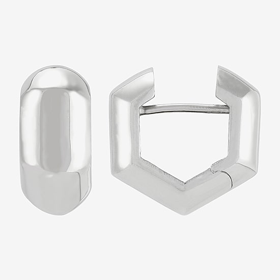 Silver Addiction Womens Sterling Silver 13mm Hoop Earrings