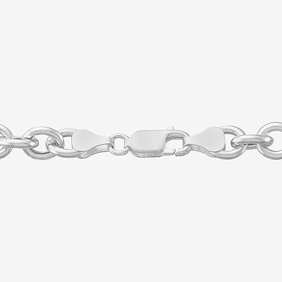 Made in Italy Womens Sterling Silver 7.5 Inch Hollow Rolo Chain Bracelet