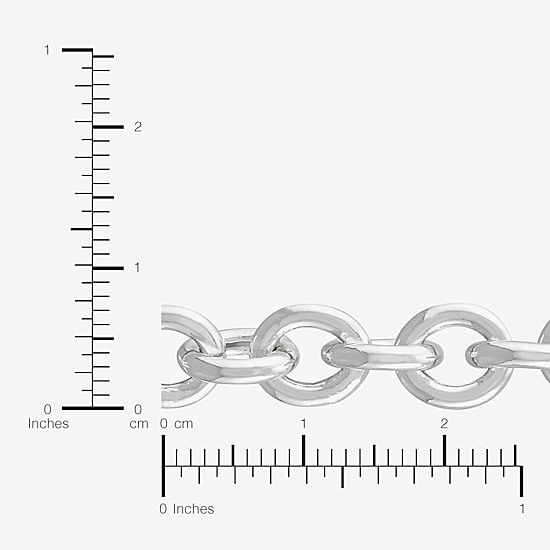 Made in Italy Womens Sterling Silver 7.5 Inch Hollow Rolo Chain Bracelet