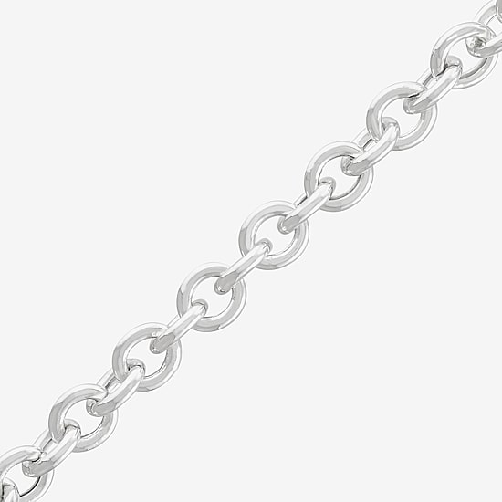 Made in Italy Womens Sterling Silver 7.5 Inch Hollow Rolo Chain Bracelet