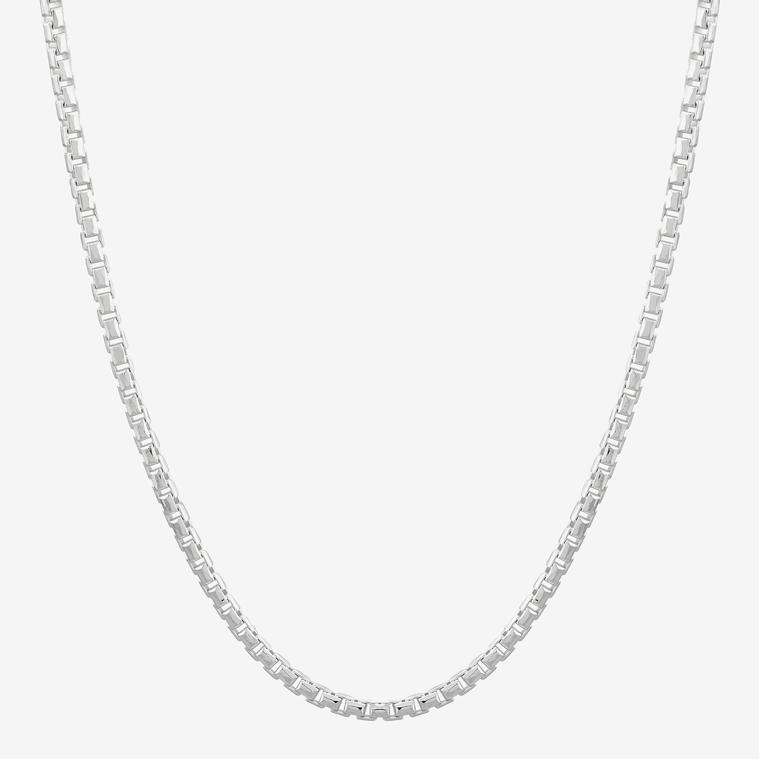 Made in Italy Sterling Silver Womens Sterling Silver 18 Inch Box Chain Necklace