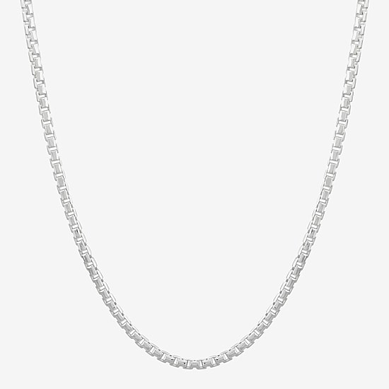 Made in Italy Sterling Silver Womens Sterling Silver 18 Inch Box Chain Necklace
