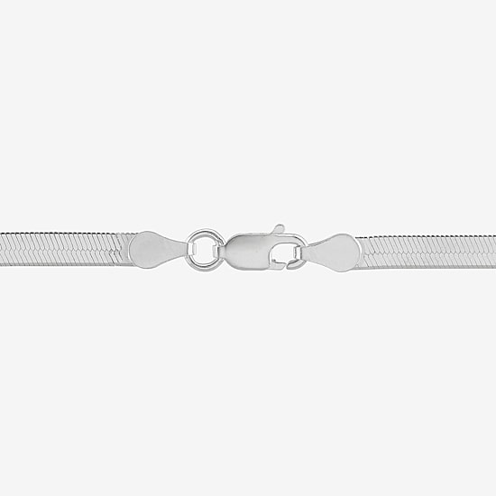 Made in Italy Womens Sterling Silver 18 Inch Herringbone Chain Necklace