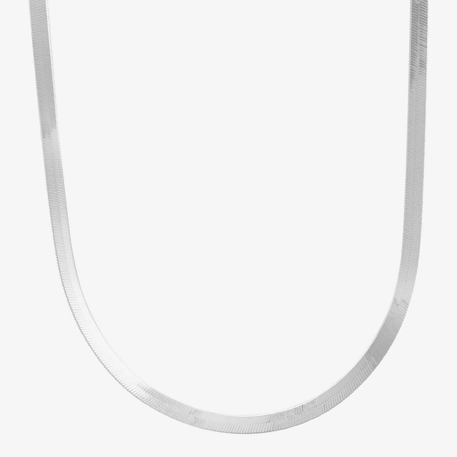 Made in Italy Womens Sterling Silver 18 Inch Herringbone Chain Necklace