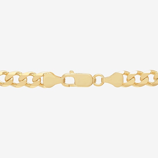 Made in Italy Mens 24K Gold Over Silver 24 Inch Curb Chain Necklace