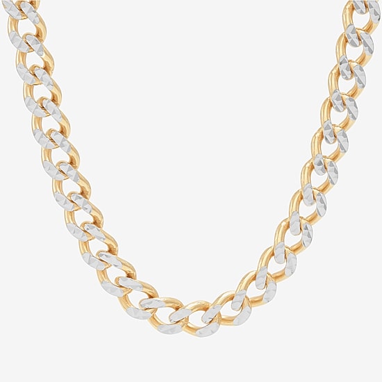 Made in Italy Mens 24K Gold Over Silver 20 Inch Curb Chain Necklace