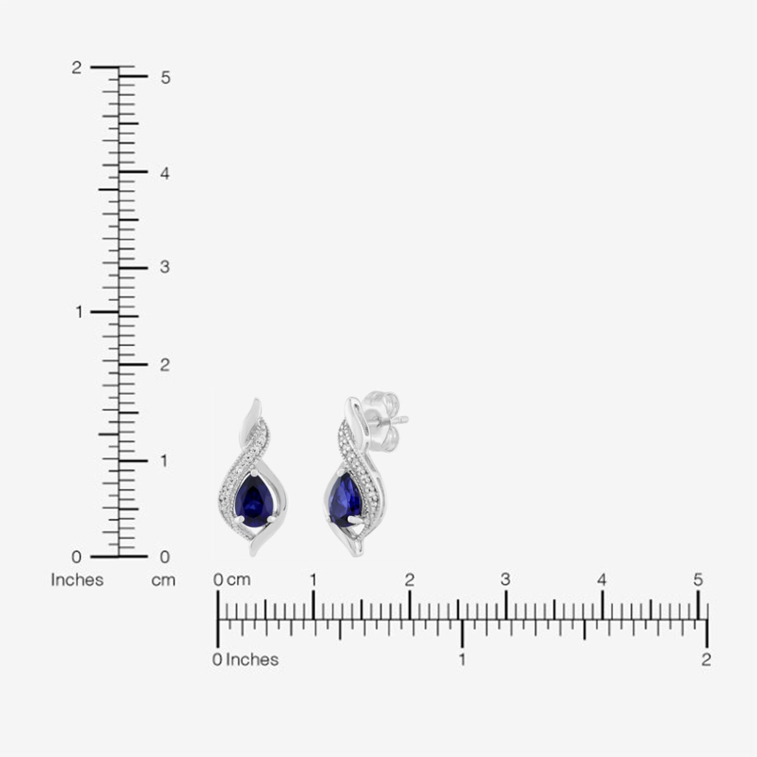 Lab Created Blue Sapphire Sterling Silver Stud Earrings
