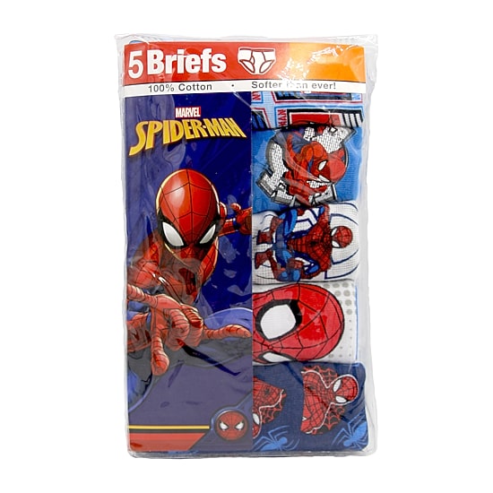 Little Boys Spiderman 5 Pack Briefs Bup5216